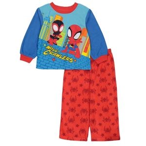 Spider-Man Spidey Wall Crawlers Fleece Pajamas Set Toddler Size 18 Months NWT